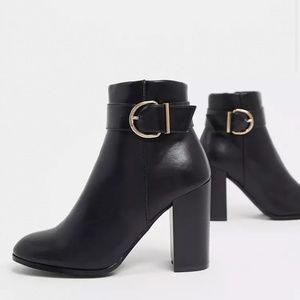 ASOS NEW Retreat heeled ankle boots in black